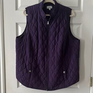 Croft & Barrow Rich Purple Quilted Vest